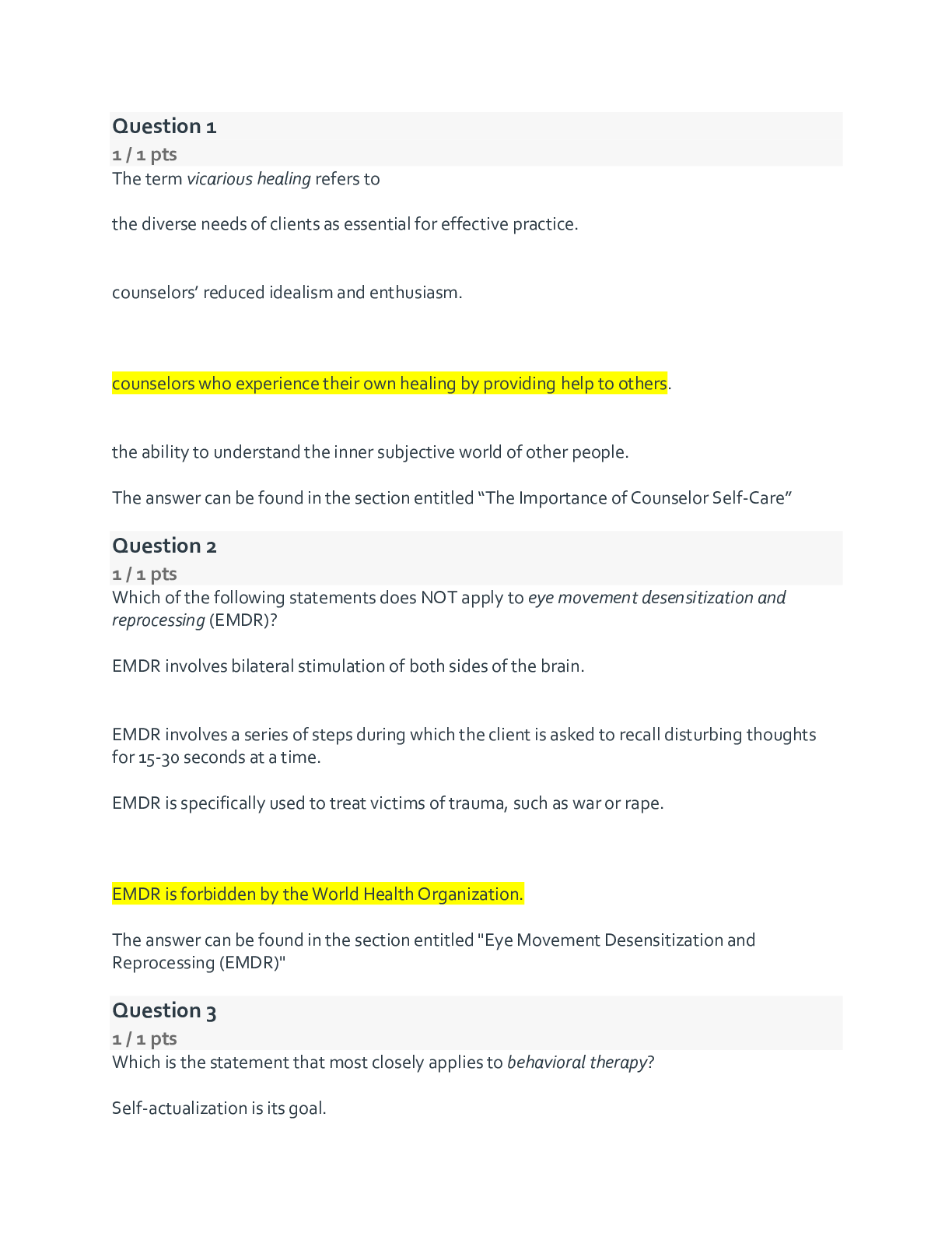 Preview of ASHFORD ABS 200 Introduction to Applied Behavioral Science, Versions 14, All Correct Test
